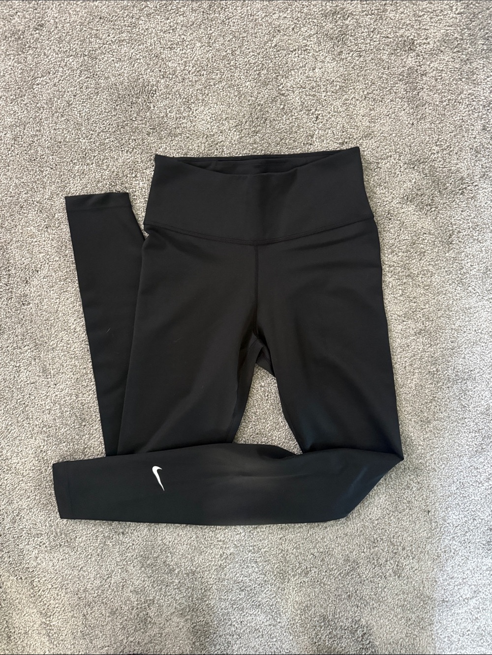 Nike Black High-Waist Leggings with White Swoosh
